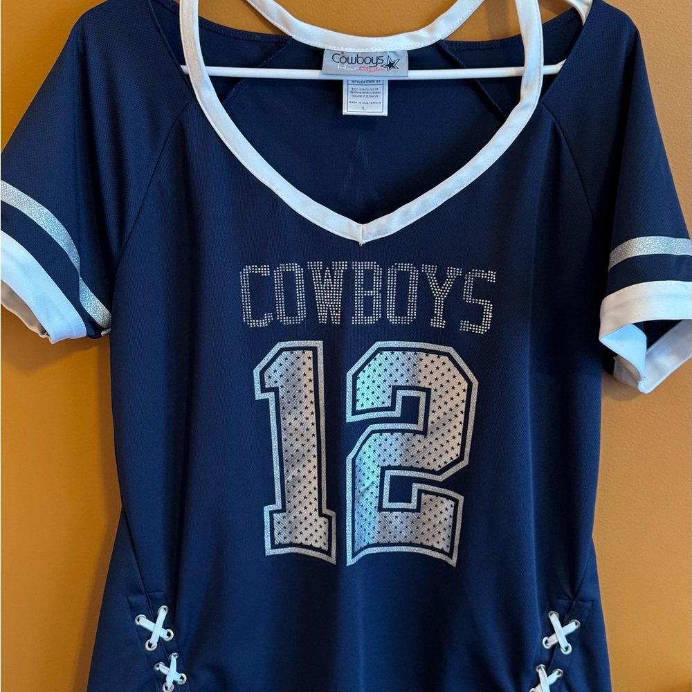 Herstyle Navy and White Women's Jersey Top